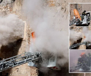 Romada tarixi qüllə çöküb - 4 yaralı var