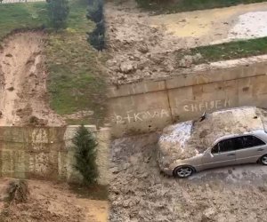 Bakıda poliklinikanın həyətində torpaq sürüşməsi olub