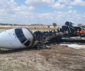 Konqoda nazirin təyyarəsi qəza enişi edərək yanıb