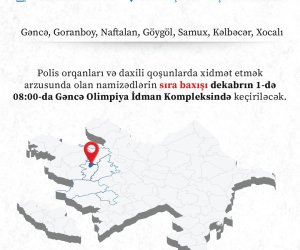 Nazir Gəncədə vətəndaş qəbulu və sıra baxışı keçirəcək