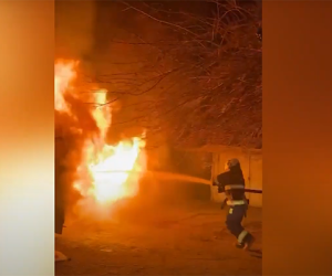 Masazırda avtomobil yanıb - 1 nəfər ölüb, 2 nəfər yaralanıb