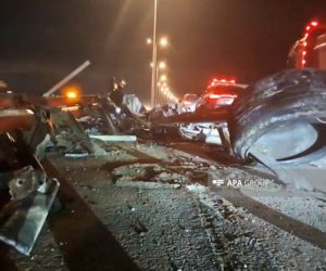 Qaradağda zəncirvari qəza tıxaca səbəb olub