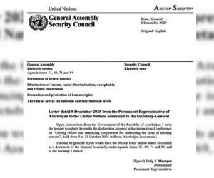 Bakı Bəyannaməsi BMT-nin rəsmi sənədi kimi dərc olunub