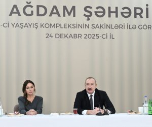 Əliyev və Mehriban Əliyeva Ağdamda 2-ci yaşayış kompleksinin açılışında iştirak ediblər