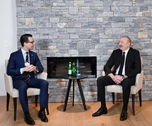 Prezident Davosda görüşlər keçirib - Yenilənib
