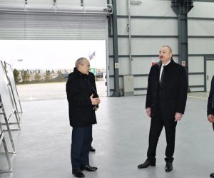 Azerbaijan&rsquo;s president attends opening of flat glass plant in Sumgayit