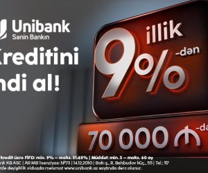 Unibankdan yeni qərar: nağd kreditlər 9%-dən, maksimal məbləğ 70 000 manat
