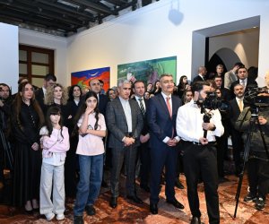 Лейла и Арзу Алиевы приняли участие в открытии выставки в Тиране