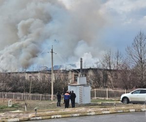 В Нахчыване в воинской части начался пожар