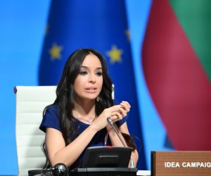 Leyla Əliyeva "Yaşıl enerji layihələri" sessiyasında çıxış edib