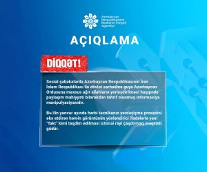 MEDİA: İranla sərhədə silahlar yerləşdirməsi xəbərləri manipulyasiyasıdır