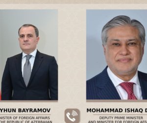 Azerbaijani FM Bayramov, Pakistan FM Ishaq Dar discuss regional security in phone call