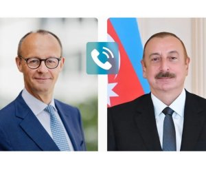 Əliyev Almaniya Kansleri Fridrix Mertslə Yaxın Şərqi müzakirə edib