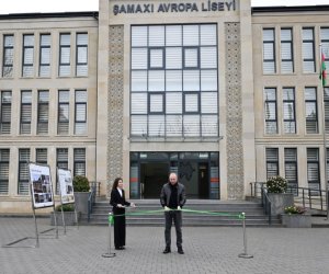 Президент Ильхам Алиев принял участие в открытии нового здания Европейского лицея в Шамахы