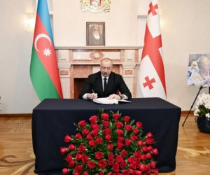 Ильхам Алиев в посольстве Грузии