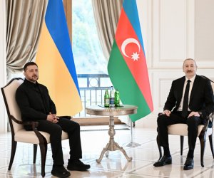 Azərbaycan və Ukrayna prezidentləri mətbuata bəyanatlarla çıxış ediblər