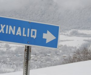 Hazırda Xınalığa qar yağır - faktiki hava