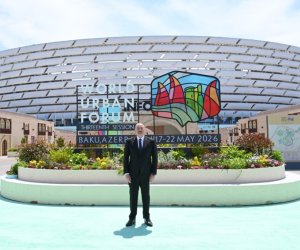 İlham Əliyev Bakı Olimpiya Stadionunun ərazisində WUF13 ilə bağlı görülən işlərlə tanış olub