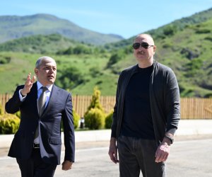 Ильхам Алиев в селе Бёюк Галадереси