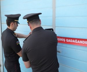 Bakıda yanğın təhlükəli anbarın fəaliyyəti dayandırılıb - Video