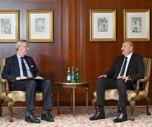 İlham Əliyev Almaniya İqtisadiyyatının Şərq Komitəsinin sədri Mixael Harms ilə görüşüb