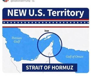 Tramp Hörmüz boğazını "ABŞ-nin yeni ərazisi" kimi göstərən xəritə paylaşıb
