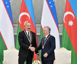 Daşkənddə Azərbaycan və Özbəkistan prezidentlərinin təltifolunma mərasimi keçirilib