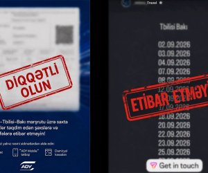 ADY Bakı-Tbilisi-Bakı qatarına saxta biletlərin satıldığı barədə xəbərdarlıq edib