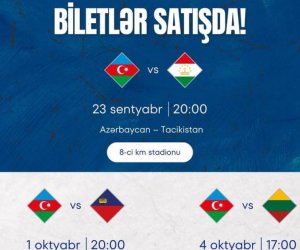 Azərbaycan millisinin 3 oyununun biletləri satışa çıxarılıb