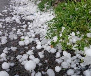 В Товузе выпал град