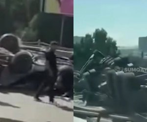 Bakı-Sumqayıt yolunda qəza - Avtomobillər aşıb