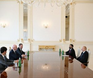 President Ilham Aliyev receives FIFA President Gianni Infantino