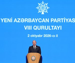 Bakıda YAP-ın VIII Qurultayı keçirilir - Prezident çıxış edir
