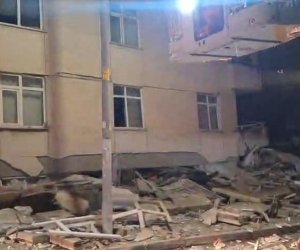 Residential building collapses in Istanbul