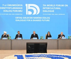 
Prezident İlham Əliyev VII Ümumdünya Mədəniyyətlərarası Dialoq Forumunun açılışında çıxış edib