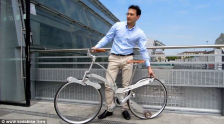 Origami bike that can fold down to the width of an umbrella - PHOTO+VIDEO