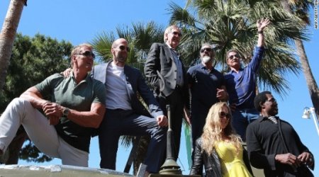 Action heroes invade Cannes on tanks