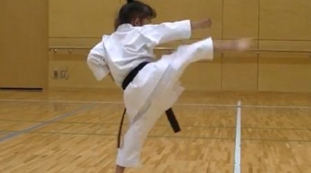 Fearsome seven-year-old girl shows off her black belt moves - VIDEO