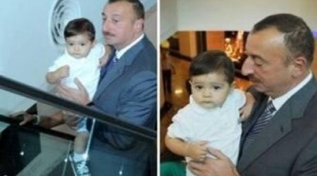 İlham Əliyev “Park Bulvar”da nəvəsi ilə - Foto