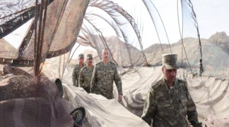 President Aliyev visits troops in Agdam District