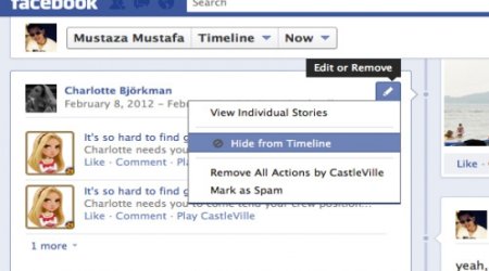 The Facebook HIDE button