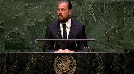 Leonardo DiCaprio tells UN summit 'climate change not a fiction'