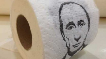 Putinin təsviri olan tualet kağızı - FOTO