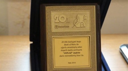 ANN.Az awarded for cooperation with Bank of Baku