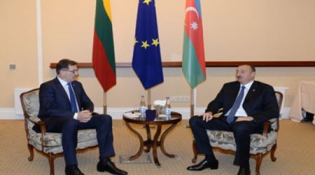 Azeri president meets Lithuanian premier