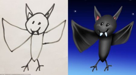 Father turns his children's sketches into brilliant illustrations - PHOTO