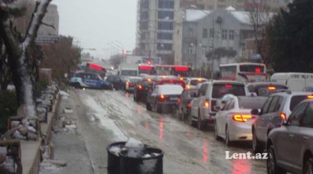 Three buses go down in Baku - PHOTO