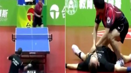 Surely the most hilarious and bizarre table tennis match ever