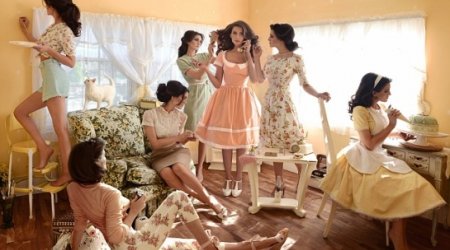 Seven different roles in captivating Fifties-themed self-portrait