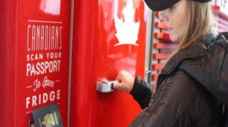 Olympic Beer Fridge Only Opens For Canadians